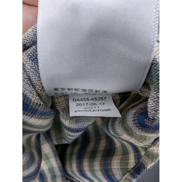 Pendleton Frontier Long Sleeve‎ Snap Button Shirt Men's Small Blue/ Green - Picture 9 of 15